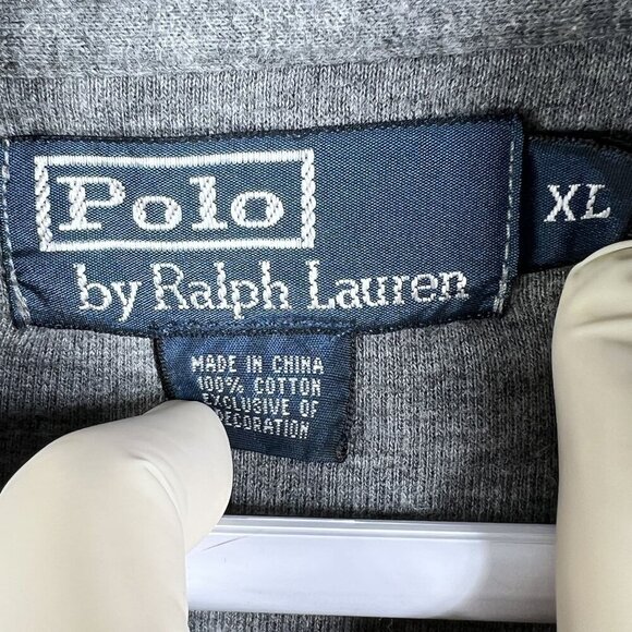 Polo Ralph Lauren Mens XL Jersey Shawl Collar Gray Pullover Sweater Quiet Luxury - Picture 14 of 16